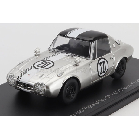 EDICOLA TOYOTA 800 SPORTS GT-I N 20 CCC RACE FUNABASHI CIRCUIT 1965 TOJIRO UKIYA - SILVER WHITE 1/24