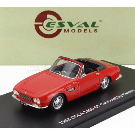 ESVAL MODEL OSCA 1600GT FISSORE CABRIOLET OPEN 1963 - RED BLACK 1/43