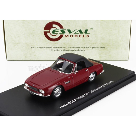 ESVAL MODEL OSCA 1600GT FISSORE CABRIOLET CLOSED 1963 - BROWN BLACK 1/43