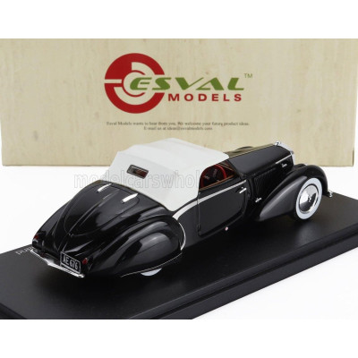 ESVAL MODEL DELAGE D6-70 CABRIOLET LETOURNEUR & MARCHAND CLOSED 1939 - BLACK WHITE 1/43