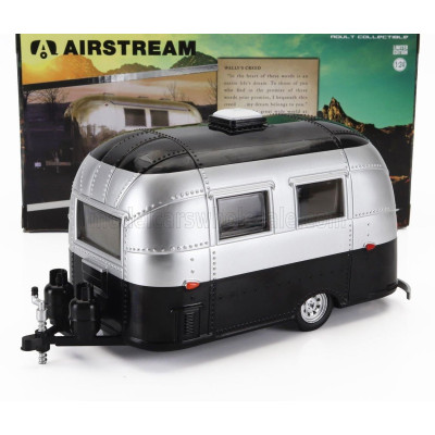 GREENLIGHT TRAILER ROULOTTE CARAVAN AIRSTREAM BAMBI 1960 - BLACK SILVER 1/24