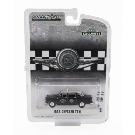 GREENLIGHT CHECKER MARATHON TAXI DALLAS 1973 - BLACK 1/64