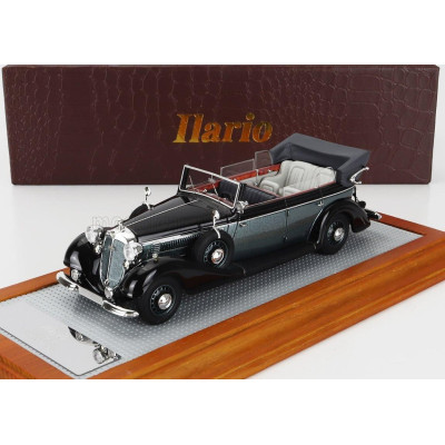 ILARIO MODEL HORCH 951A PULLMAN ORIGINAL CAR CABRIOLET OPEN 1938 - BLACK GREEN MET 1/43