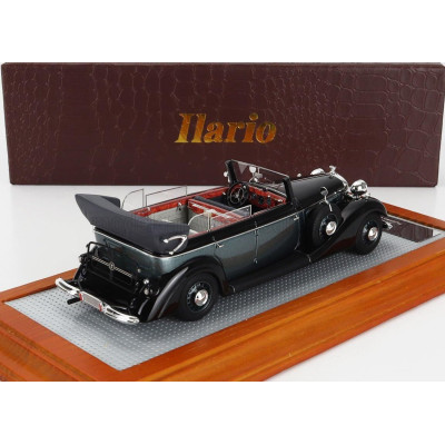 ILARIO MODEL HORCH 951A PULLMAN ORIGINAL CAR CABRIOLET OPEN 1938 - BLACK GREEN MET 1/43