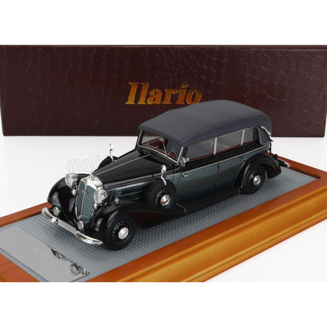 ILARIO MODEL HORCH 951A PULLMAN ORIGINAL CAR CABRIOLET CLOSED 1938 - BLACK GREEN MET 1/43