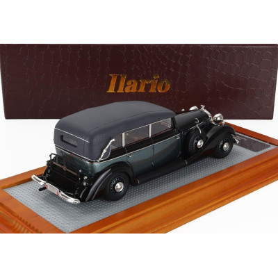 ILARIO MODEL HORCH 951A PULLMAN ORIGINAL CAR CABRIOLET CLOSED 1938 - BLACK GREEN MET 1/43