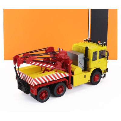 IXO MODELS MAN F8 26.281 TRACTOR TRUCK 3-ASSI 1982 - CARRO ATTREZZI - WRECKER ROAD SERVICE - YELLOW RED 1/43
