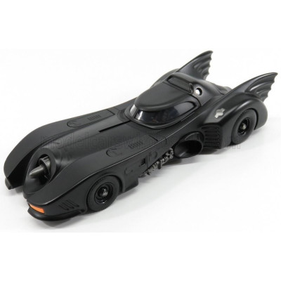 JADA BATMAN BATMOBILE MOVIE 1989 WITH BATMAN FIGURE - MATT BLACK 1/24
