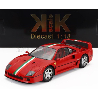 KK SCALE FERRARI F40 ITALIAN STRIPES 1987 - RED 1/18
