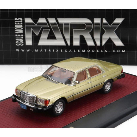 MATRIX SCALE MODELS MERCEDES BENZ S-CLASS 300SD TURBODIESEL (W116) USA VERSION 1977 - GOLD MET 1/43