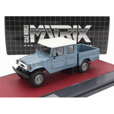 MATRIX SCALE MODELS TOYOTA HJ45 LAND CRUISER CREW CAB PICK-UP 1979 - BLUE GREY WHITE 1/43
