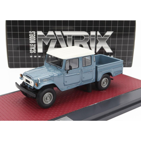 MATRIX SCALE MODELS TOYOTA HJ45 LAND CRUISER CREW CAB PICK-UP 1979 - BLUE GREY WHITE 1/43