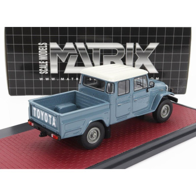 MATRIX SCALE MODELS TOYOTA HJ45 LAND CRUISER CREW CAB PICK-UP 1979 - BLUE GREY WHITE 1/43