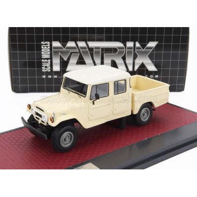 MATRIX SCALE MODELS TOYOTA HJ45 LAND CRUISER CREW CAB PICK-UP 1979 - CREAM WHITE 1/43