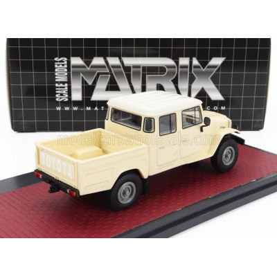 MATRIX SCALE MODELS TOYOTA HJ45 LAND CRUISER CREW CAB PICK-UP 1979 - CREAM WHITE 1/43