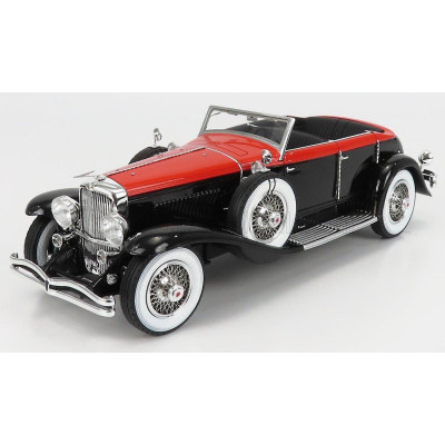 MATRIX SCALE MODELS DUESENBERG J RIVIERA PHAETON BY BRUNN CABRIOLET OPEN 1934 - BLACK ORANGE 1/18