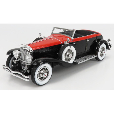 MATRIX SCALE MODELS DUESENBERG J RIVIERA PHAETON BY BRUNN CABRIOLET OPEN 1934 - BLACK ORANGE 1/18
