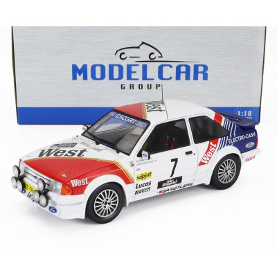 MCG FORD ENGLAND ESCORT MKIII RS TURBO (night version) N 7 RALLY HASPENGOUW 1985 STIG ANDERVANG - ANDRE SCHOONENWOLF - WHITE BLU