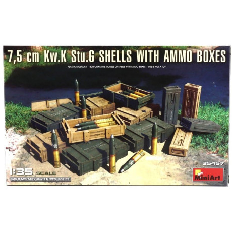 MINIART ACCESSORIES 7.5CM KW.K STU.G SHELLS WITH AMMO BOXES MILITARY 1/35