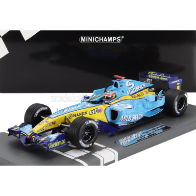 MINICHAMPS RENAULT F1 R25 TEAM RENAULT F1 N 1 WORLD CHAMPION 3rd BRAZIL GP 2005 FERNANDO ALONSO - LIGHT BLUE YELLOW 1/18