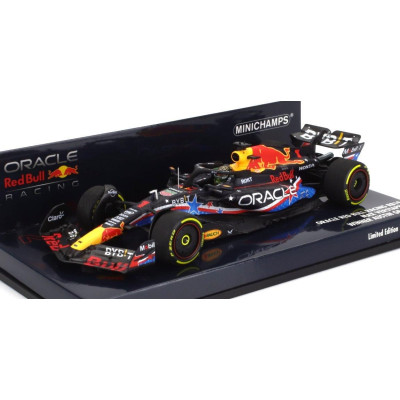 MINICHAMPS RED BULL F1  RB19 TEAM ORACLE RED BULL RACING N 1 WORLD CHAMPION WINNER AUSTIN USA GP 2023 MAX VERSTAPPEN - MATT BLUE