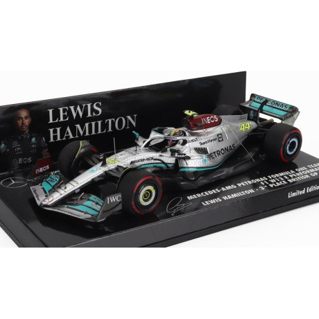 MINICHAMPS MERCEDES GP F1 W13E TEAM MERCEDES-AMG PETRONAS F1 N 44 3rd SILVERSTONE BRITISH GP 2022 LEWIS HAMILTON - SILVER GREEN