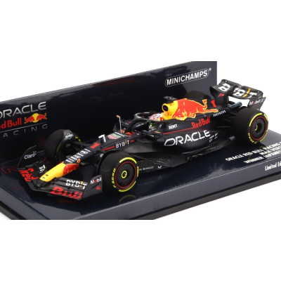 MINICHAMPS RED BULL F1  RB19 TEAM ORACLE RED BULL RACING N 1 WORLD CHAMPION WINNER JAPAN GP 2023 MAX VERSTAPPEN - MATT BLUE 1/43