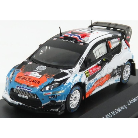 MINIPARTES FORD ENGLAND FIESTA RS WRC N 10 RALLY PORTUGAL 2012 M.OSTBERG - J.ANDERSSON - MATT BLACK WHITE LIGHT BLUE ORANGE 1/43
