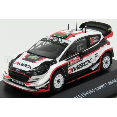 MINIPARTES FORD ENGLAND FIESTA WRC N 3 WINNER RALLY WALES 2017 E.EVANS - D.BARRITT - WHITE BLACK RED 1/43