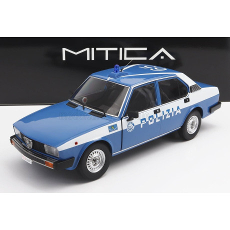 MITICA DIECAST ALFA ROMEO ALFETTA 2000 POLIZIA STRADALE 1978 POLICE - BLUE WHITE 1/18