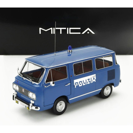 MITICA DIECAST FIAT FIAT 850 FAMILIARE POLIZIA 1970 – INTERNO BROWN - LIGHT BLUE 1/18