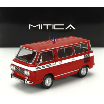 MITICA DIECAST FIAT FIAT 850 FAMILIARE VIGILI DEL FUOCO 1970 – INTERNO BROWN - RED 1/18