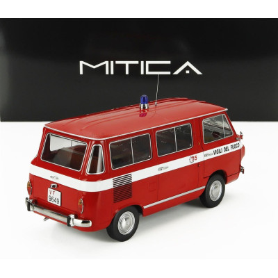 MITICA DIECAST FIAT FIAT 850 FAMILIARE VIGILI DEL FUOCO 1970 – INTERNO BROWN - RED 1/18