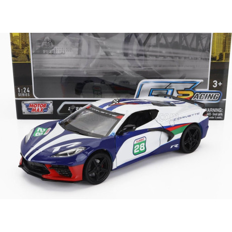 MOTOR MAX CHEVROLET CORVETTE C8 N 28 RACING 2020 - WHITE BLUE 1/24