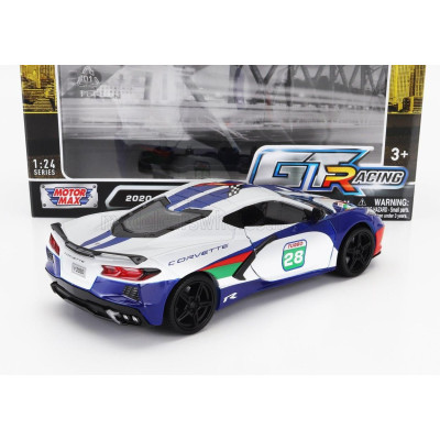 MOTOR MAX CHEVROLET CORVETTE C8 N 28 RACING 2020 - WHITE BLUE 1/24