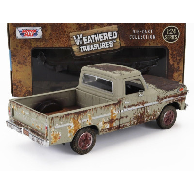 MOTOR MAX FORD USA F-100 PICK-UP WEATHERED TREASURE 1972 - RUGGINE - RUST 1/24
