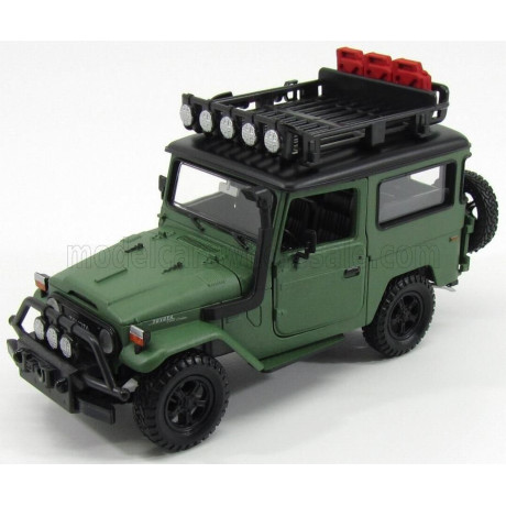 MOTOR MAX TOYOTA FJ40 LAND CRUISER HARD-TOP CLOSED OFF ROAD VERSION 1980 - MATT GREEN BLACK 1/24