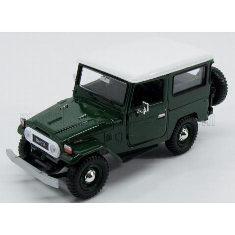 MOTOR MAX TOYOTA FJ40 LAND CRUISER HARD-TOP CLOSED 1980 - GREEN WHITE 1/24