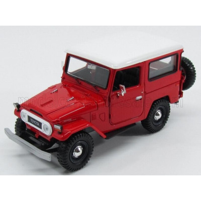 MOTOR MAX TOYOTA FJ40 LAND CRUISER HARD-TOP CLOSED 1980 - RED WHITE 1/24