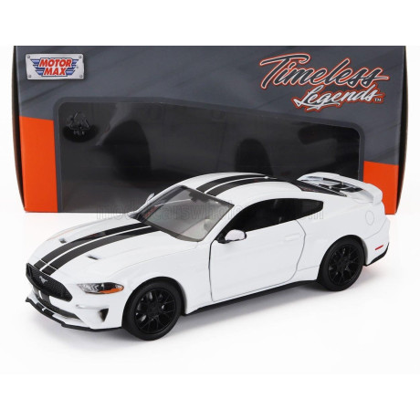 MOTOR MAX FORD USA MUSTANG GT COUPE 2018 - WHITE BLACK 1/24
