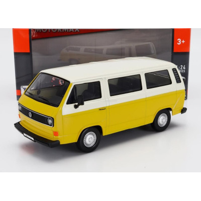 MOTOR MAX VOLKSWAGEN T3 MINIBUS 1979 - YELLOW WHITE 1/24