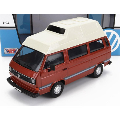 MOTOR MAX VOLKSWAGEN T3 CAMPER VAN HIGH ROOF 1983 - BROWN WHITE 1/24