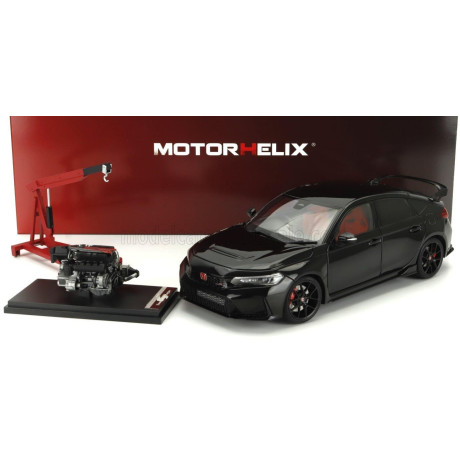 MOTORHELIX HONDA CIVIC TYPE-R (FL5) WITH ENGINE AND ACCESSORIES 2020 - BLACK PEARL 1/18
