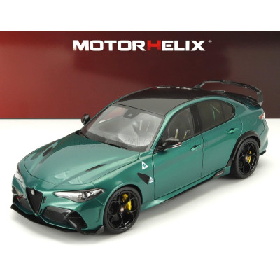 MOTORHELIX ALFA ROMEO GIULIA GTAm WITH ENGINE AND ACCESSORIES 2021 - M O N T R E A L GREEN MET 1/18