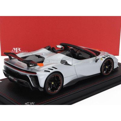 MR MODELS FERRARI SF90 XX STRADALE SPIDER 2024 - CON VETRINA - WITH SHOWCASE - BIANCO ARTICO - WHITE MET ORANGE BLACK 1/18