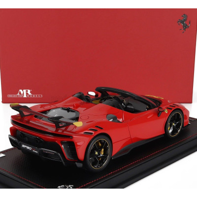 MR MODELS FERRARI SF90 XX STRADALE SPIDER 2024 - CON VETRINA - WITH SHOWCASE - ROSSO SCUDERIA - RED YELLOW BLACK 1/18