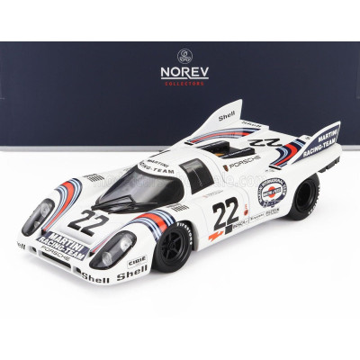 NOREV PORSCHE 917K 4.9L TEAM MARTINI RACING N 22 WINNER 24h LE MANS 1971 HELMUT MARKO - GIJS VAN LENNEP - WHITE 1/18