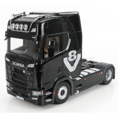 NZG SCANIA S730 V8 TRACTOR TRUCK 2-ASSI 2017 - BLACK 1/18