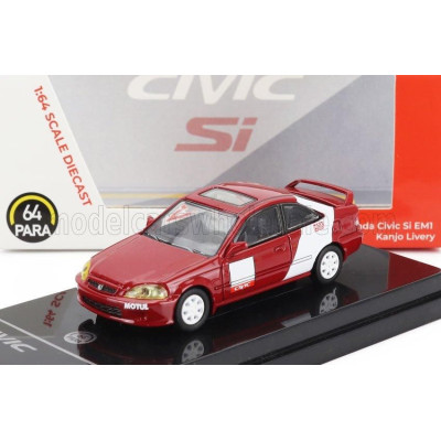 PARAGON MODELS HONDA CIVIC Si COUPE EM1 1999 - RED WHITE 1/64