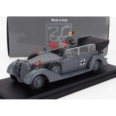 RIO MODELS MERCEDES BENZ 770K WEHRMACHT - CON UFFICIALE E SOLDATO -  HIERARCHY AND SOLDIER FIGURES INCLUDED 1941 - BLACK 1/43